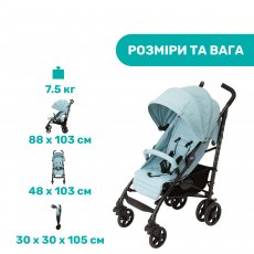 Прогулочная коляска Lite Way 4 Stroller, Chicco (голубая)