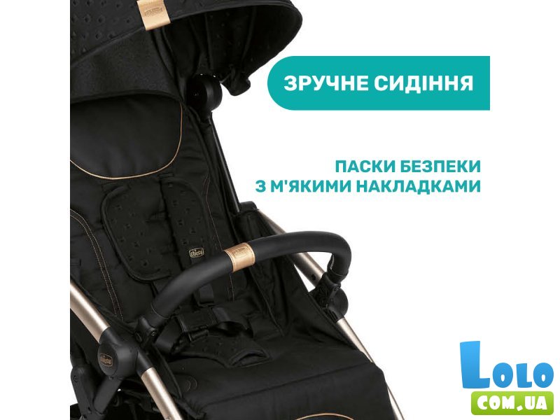 Прогулочная коляска Goody Plus Stroller Black Re-Lux, Chicco (черная)