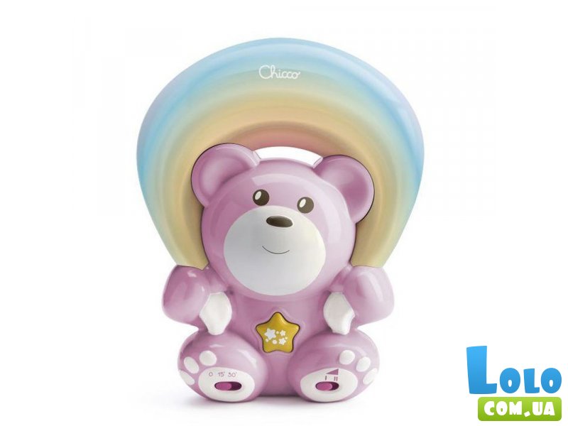 Игрушка-проектор Медвежонок под радугой (розовая), Chicco
