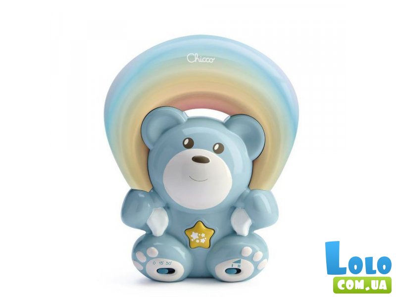 Игрушка-проектор Медвежонок под радугой (голубая), Chicco