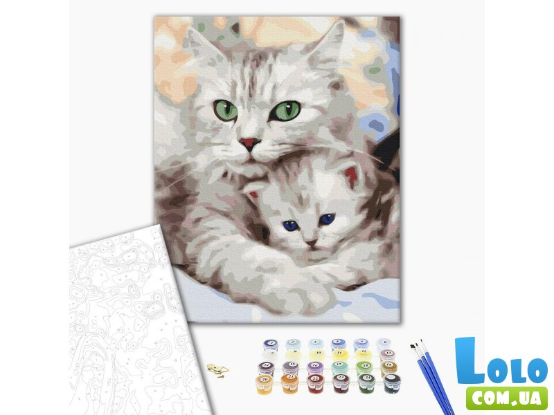 Картина по номерам Мама кошка с котенком, Brushme (40х50 см)