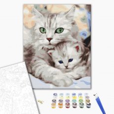 Картина по номерам Мама кошка с котенком, Brushme (40х50 см)