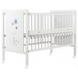 Кровать Медвежонок M-01, Babyroom, откидной бок, колеса (бук, белый)