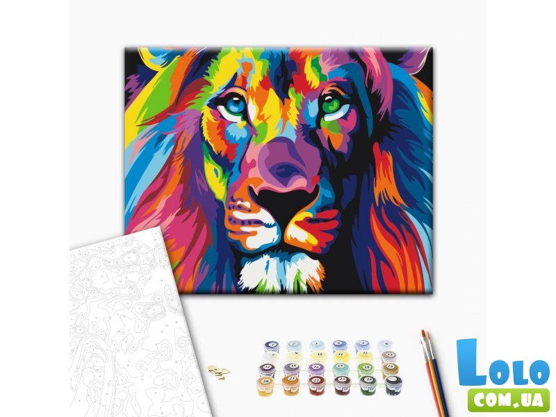 Картина по номерам Радужный лев, Brushme (30х40 см)