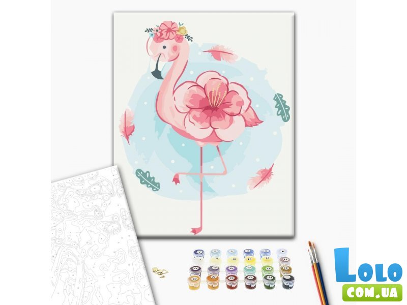 Картина по номерам Цветущий фламинго, Brushme (30х40 см)