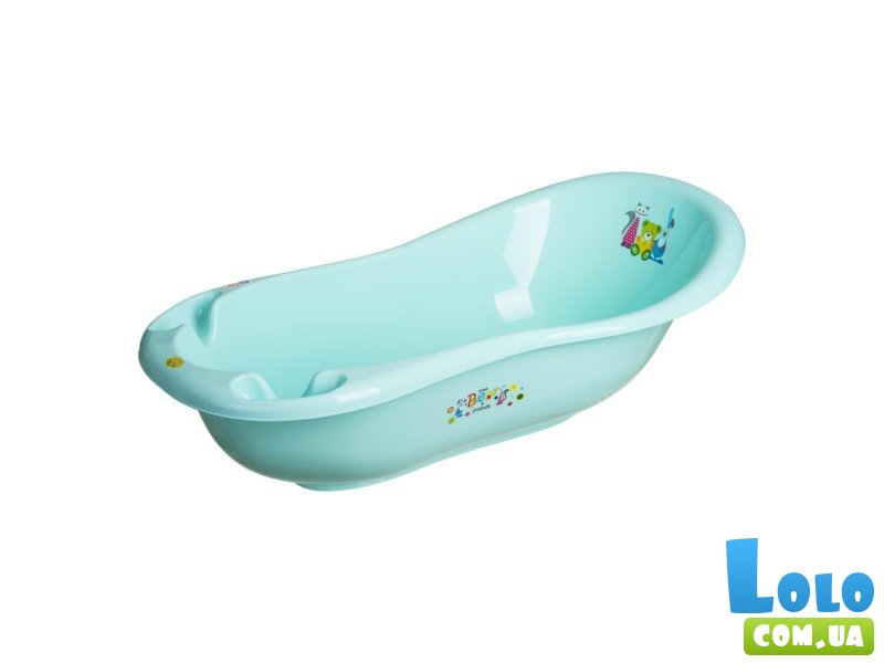 Ванная Bear & Friends, Maltex, со сливом и антискользящим ковриком (голубая)