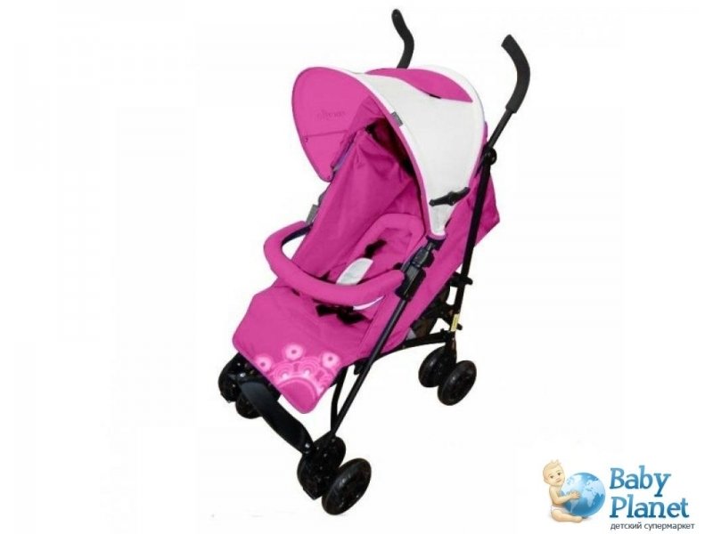 Прогулочная коляска-трость Everflo SK-168 (малиновая с принтом)
