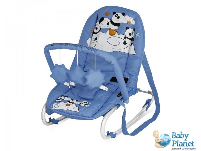 Кресло-качалка Bertoni Top Relax With Toy Blue Pandas (голубое)