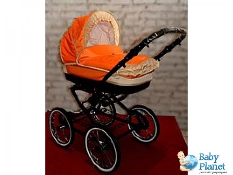 Универсальная коляска 2 в 1 Lonex Kasia Style New 10 (оранжевая с бежевым)