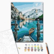 Картина по номерам Лодка у озера, Brushme (30х40 см)