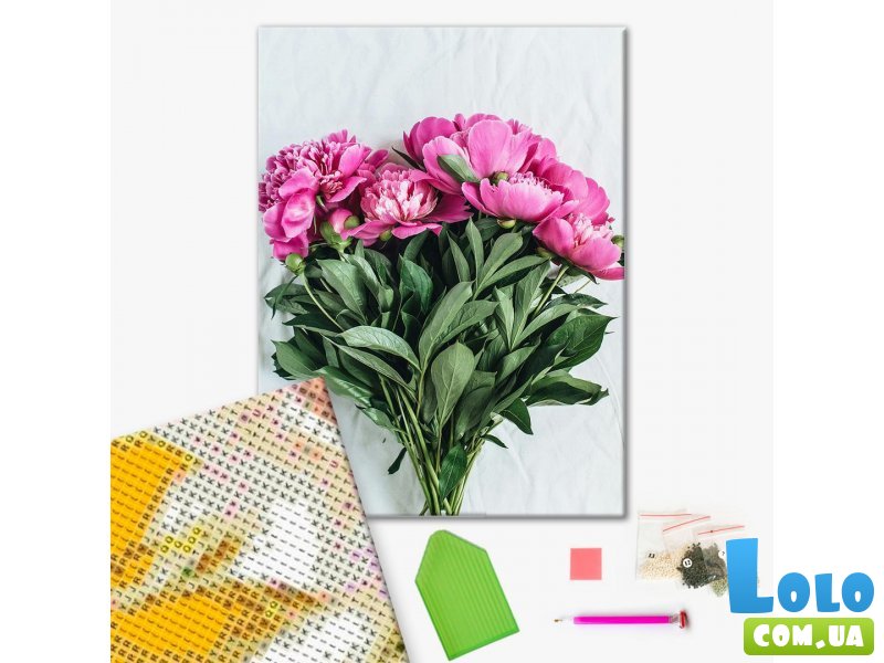 Алмазная мозаика Садовые пионы, Brushme (40х50 см)