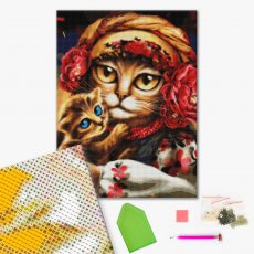 Алмазная мозаика Семья котиков ©Марианна Пащук, Brushme (40х50 см)