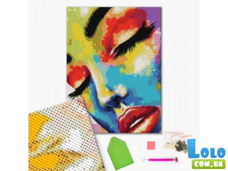 Алмазная мозаика Женщина в красках ©Виктория Черная, Brushme (40х50 см)