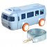 Бутылка для воды с трубочкой детская Автобус (синяя), 500 мл
