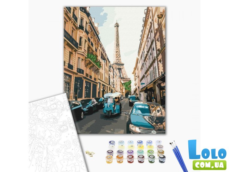 Картина по номерам Туристический Париж, Brushme (40х50 см)