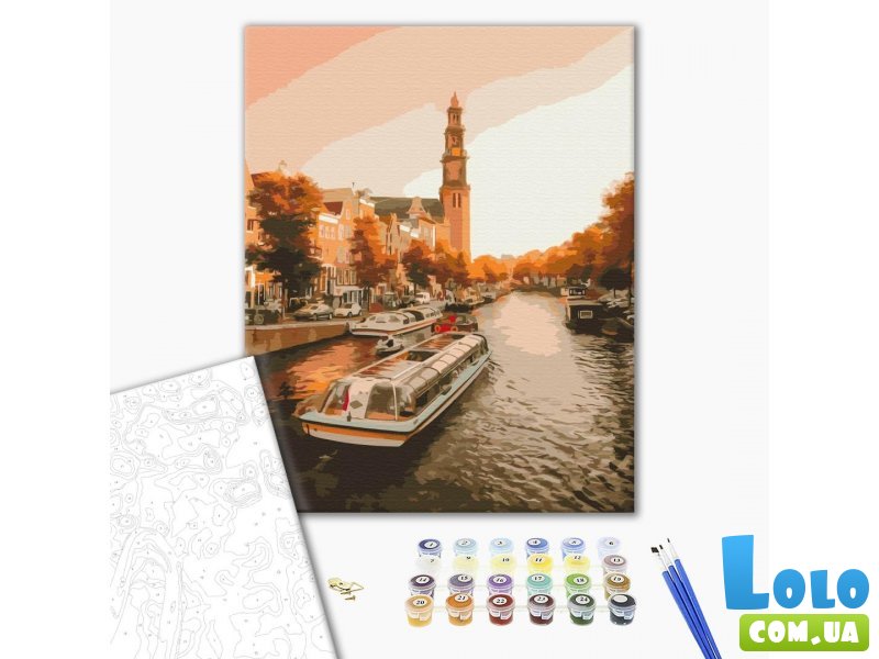 Картина по номерам Прогулка по вечернему Амстердаму, Brushme (40х50 см)