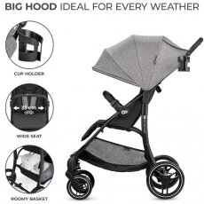 Прогулочная коляска Trig 2 Grey, Kinderkraft (серая)