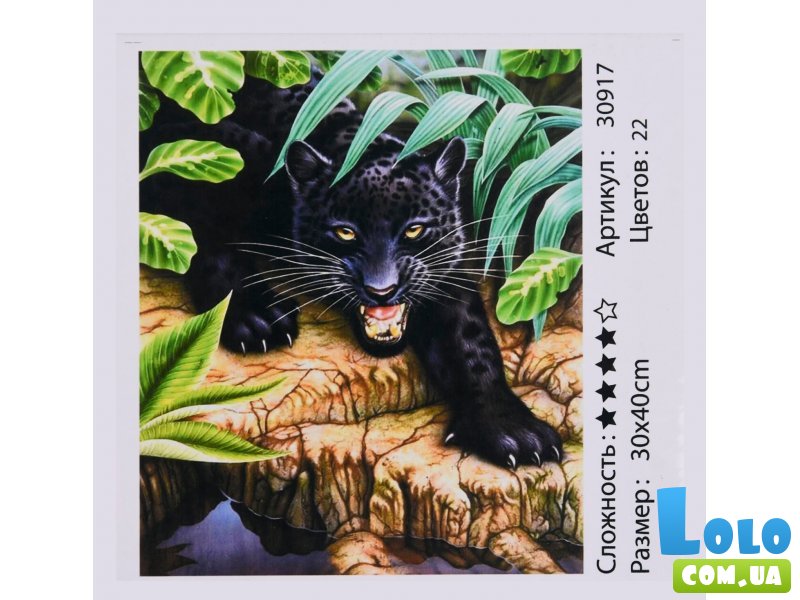 Картина по номерам Черная пантера, TK Group (30х40 см)