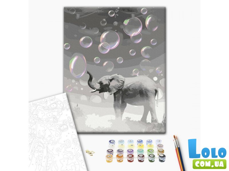 Картина по номерам Мечтательный слон, Brushme (40х50 см)