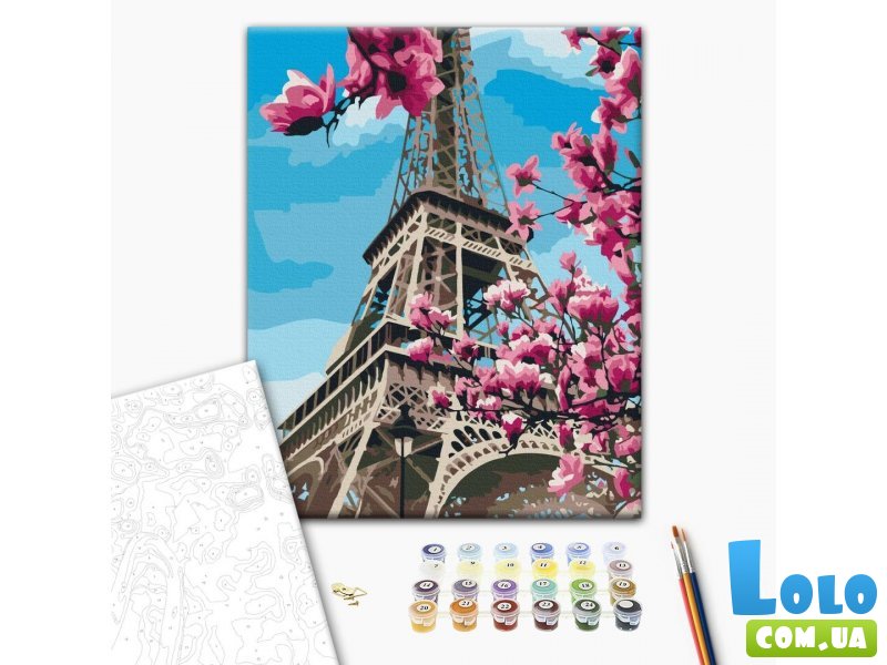 Картина по номерам Цветение магнолий в Париже, Brushme (40х50 см)