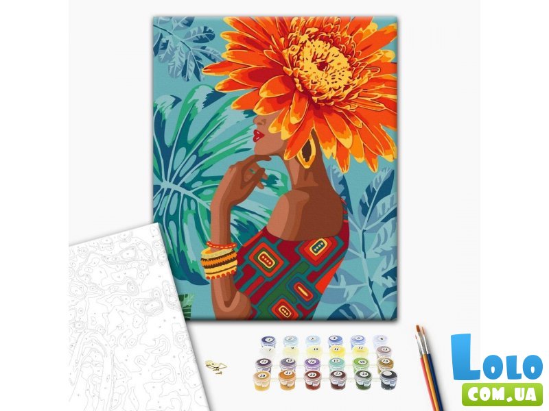 Картина по номерам Девушка – тропический цветок, Brushme (40х50 см)
