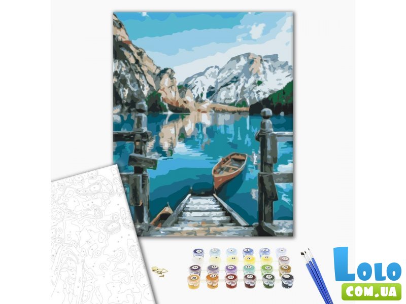 Картина по номерам Лодка у озера Браес, Brushme (40х50 см)