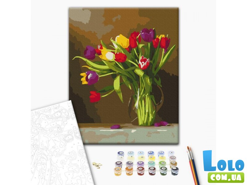 Картина по номерам Цветные тюльпаны, Brushme (40х50 см)