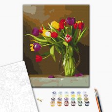 Картина по номерам Цветные тюльпаны, Brushme (40х50 см)