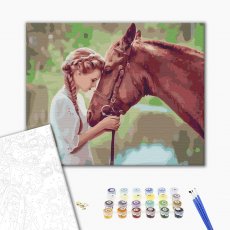 Картина по номерам Девушка с лошадью, Brushme (40х50 см)