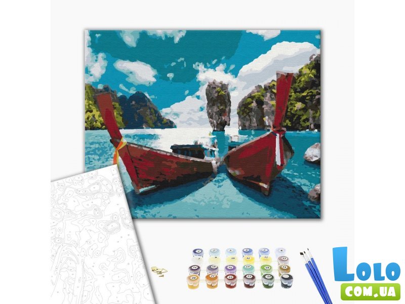 Картина по номерам Лодки в лагуне, Brushme (40х50 см)