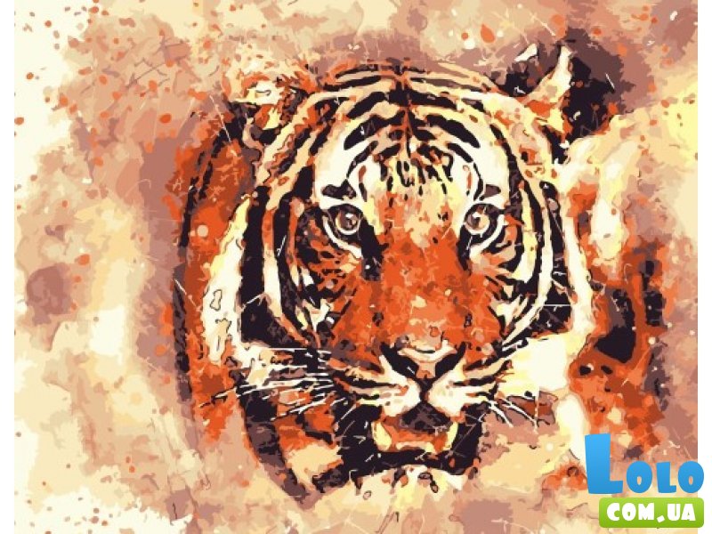 Картина по номерам Огненный тигр, Strateg (40х50 см)