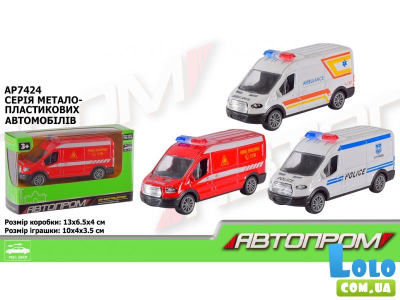 Машина металлическая, Автопром (в ассортименте)