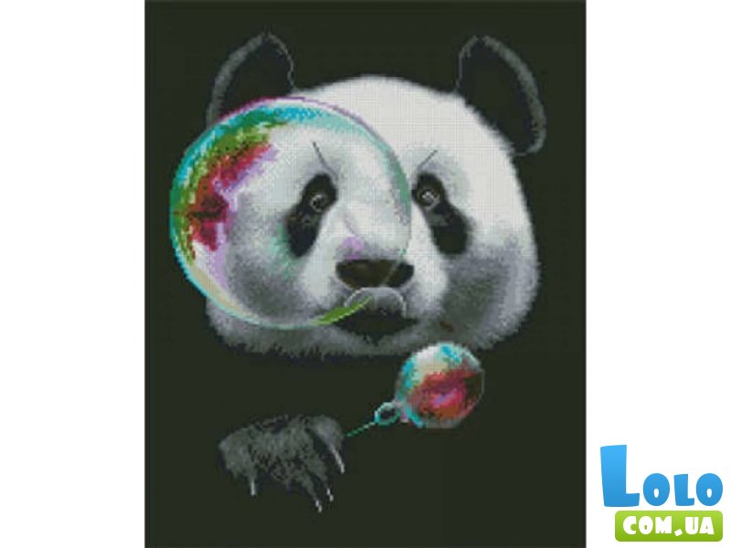 Алмазная мозаика Панда и мыльный пузырь, Strateg (40х50 см)