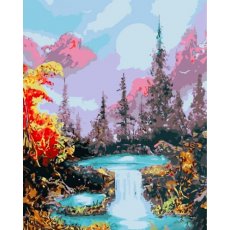 Картина по номерам Водопад в лесу, Strateg (40х50 см)
