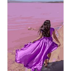 Картина по номерам Фиолетовое платье, Strateg (40х50 см)