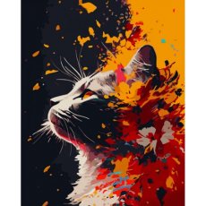 Картина по номерам Цветочный кот, Strateg (40х50 см)