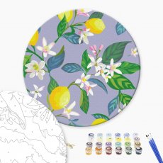 Картина по номерам круглая Цветение лимона, Brushme (30 см)
