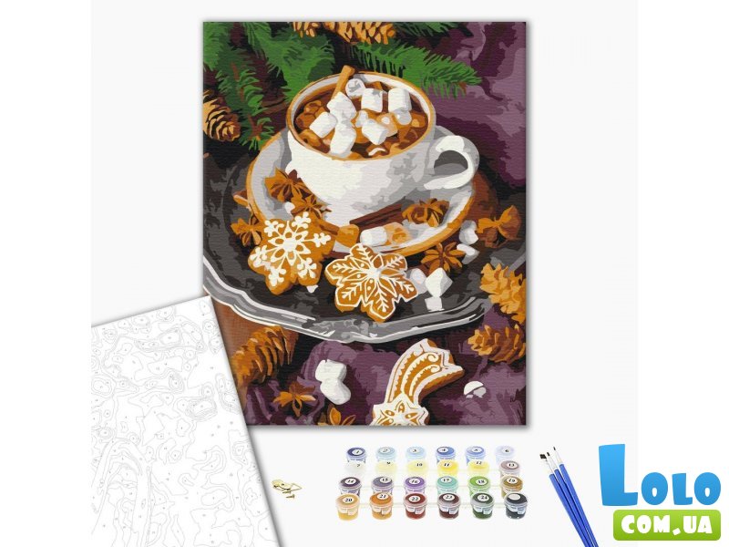 Картина по номерам Пряное какао со снежком, Brushme (40х50 см)