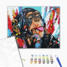 Картина по номерам Цветная шимпанзе, Brushme (40х50 см)