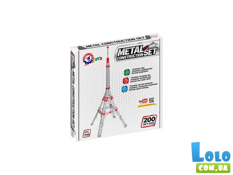 Конструктор металлический, ТехноК (7440), 200 дет.