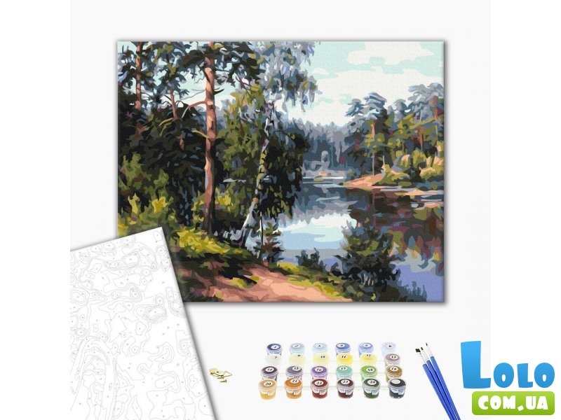 Картина по номерам Живописное озеро в лесу, Brushme (40х50 см)