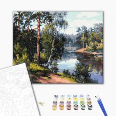 Картина по номерам Живописное озеро в лесу, Brushme (40х50 см)