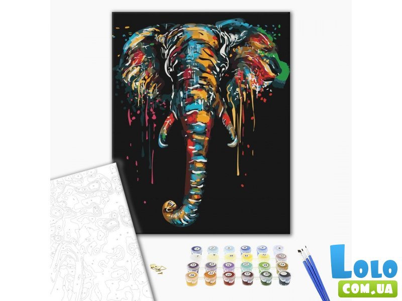 Картина по номерам Слон в красках, Brushme (40х50 см)