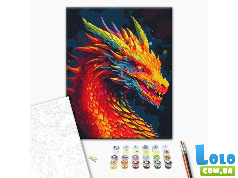 Картина по номерам Неоновый дракон, Brushme (40х50 см)