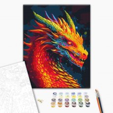 Картина по номерам Неоновый дракон, Brushme (40х50 см)