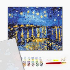 Премиум картина по номерам Звездная ночь над Роной. Ван Гог, Brushme (40х50 см)