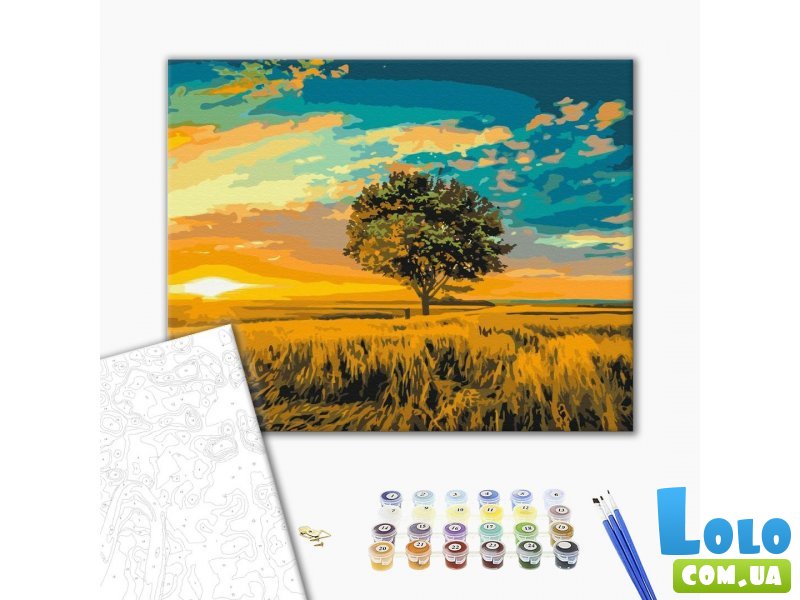 Картина по номерам Золотой закат солнца, Brushme (40х50 см)
