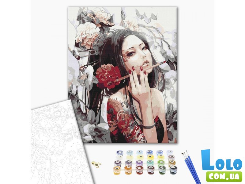 Картина по номерам Девушка с татуировкой дракона, Brushme (40х50 см)