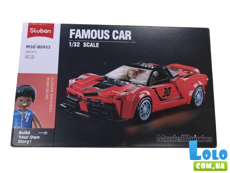 Конструктор Гоночная машина Sluban (M38-B0955), 262 дет.