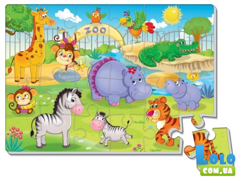 Мягкий беби пазл магнитный Зоопарк, Vladi Toys, 24 эл.